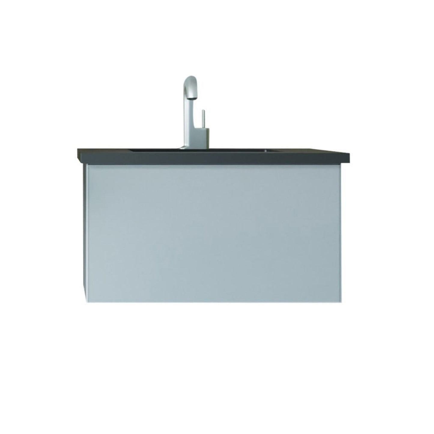 Laviva Vitri 30" Fossil Gray Vanity Base and Matte Black Solid Surface Countertop With Integrated Sink