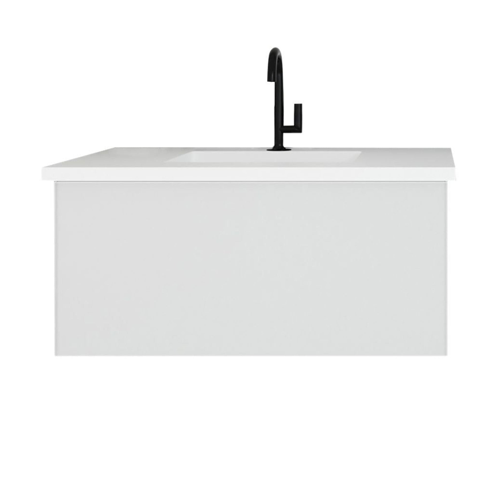 Laviva Vitri 36" Cloud White Vanity Base and Matte White Solid Surface Countertop With Integrated Sink