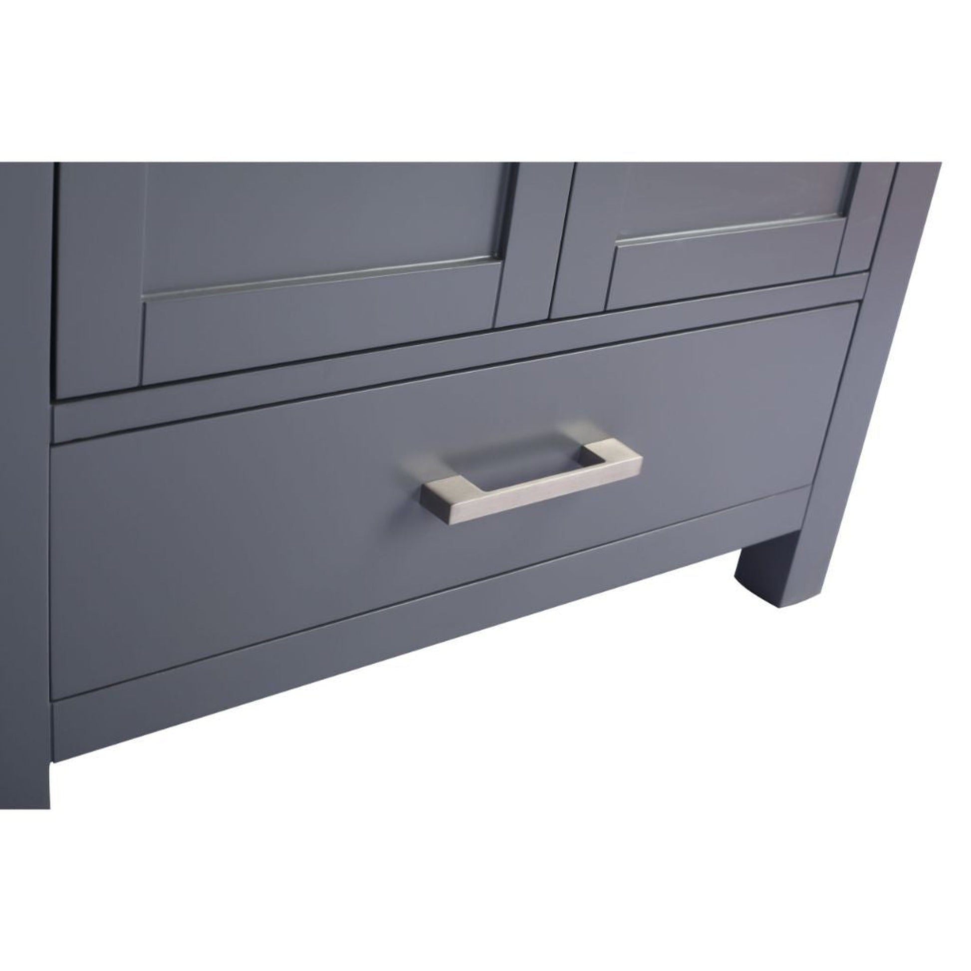 Laviva Wilson 30" Gray Vanity Base and Matte Black Viva Stone Solid Surface Countertop With Integrated Sink