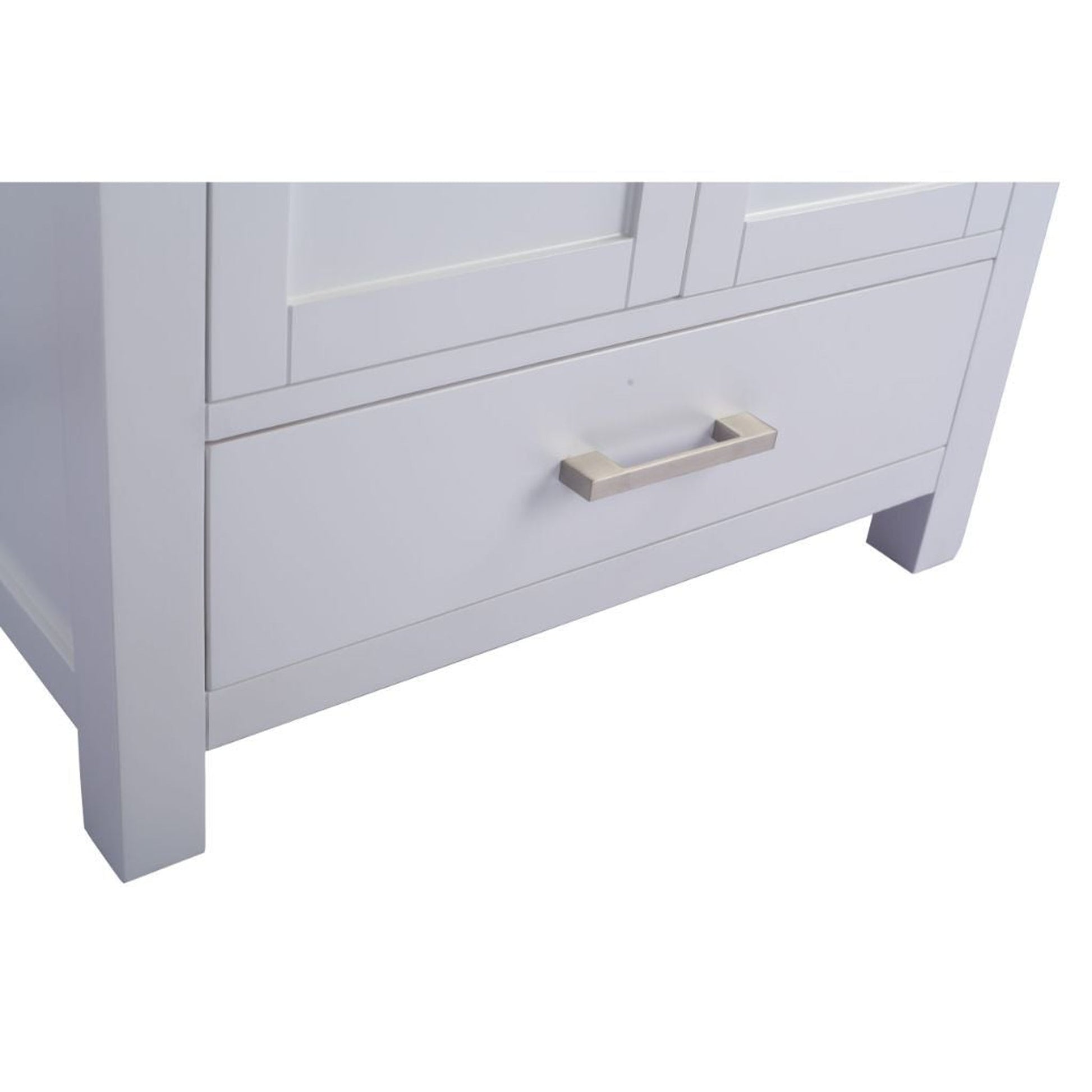 Laviva Wilson 30" White Vanity Base and White Carrara Marble Countertop With Rectangular Ceramic Sink