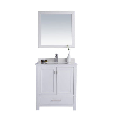 Laviva Wilson 30" White Vanity Base and White Quartz Countertop With Rectangular Ceramic Sink