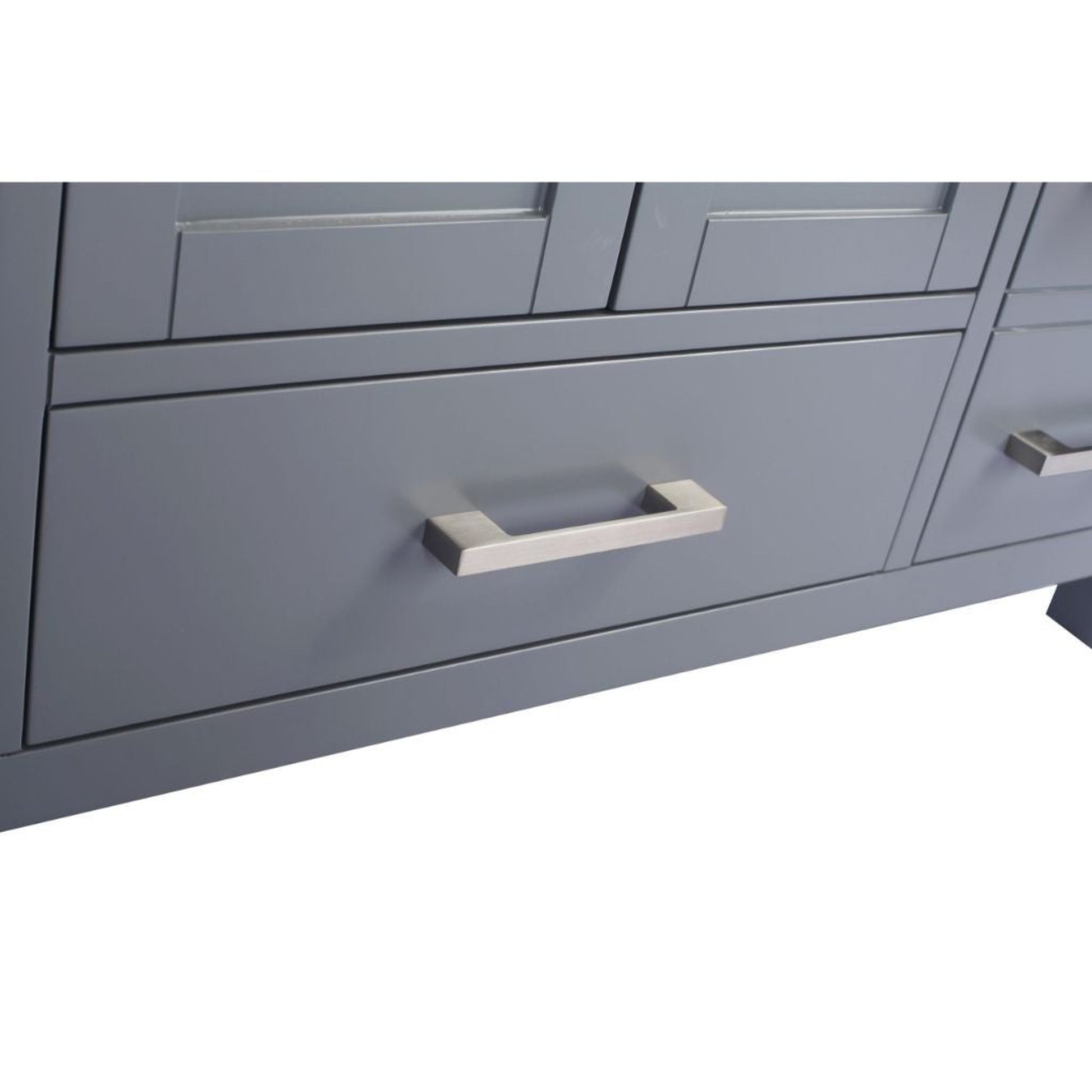 Laviva Wilson 48" Gray Vanity Base and Matte Black Viva Stone Solid Surface Countertop With Integrated Sink