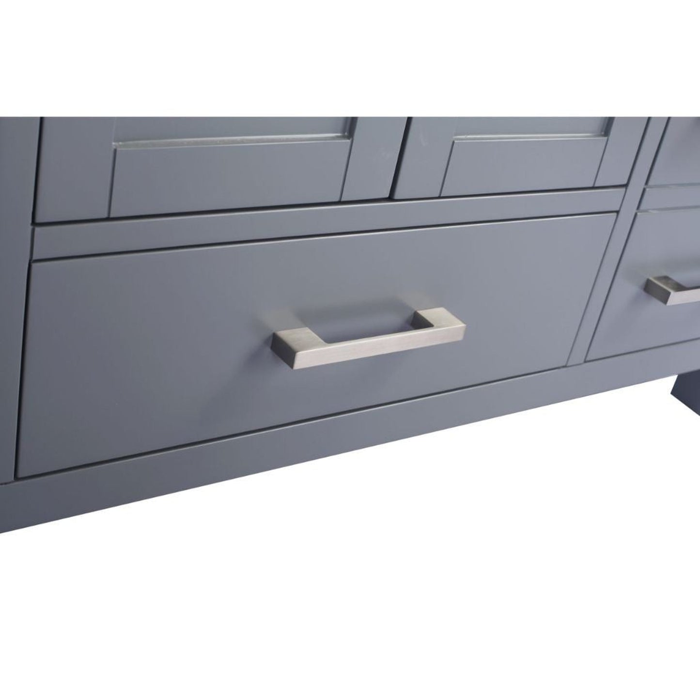 Laviva Wilson 48" Gray Vanity Base and Matte White Viva Stone Solid Surface Countertop With Integrated Sink