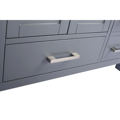 Laviva Wilson 48" Gray Vanity Base and White Carrara Marble Countertop With Rectangular Ceramic Sink