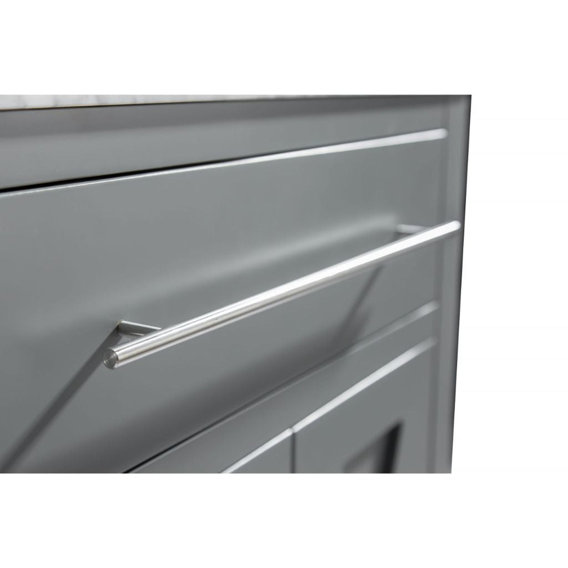 Laviva Wimbledon 24" Gray Vanity Base and Matte Black Viva Stone Solid Surface Countertop With Integrated Sink