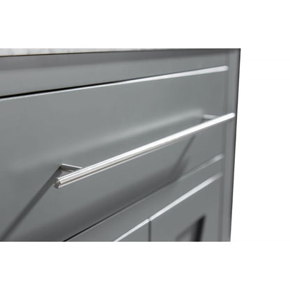 Laviva Wimbledon 24" Gray Vanity Base and Matte White Viva Stone Solid Surface Countertop With Integrated Sink