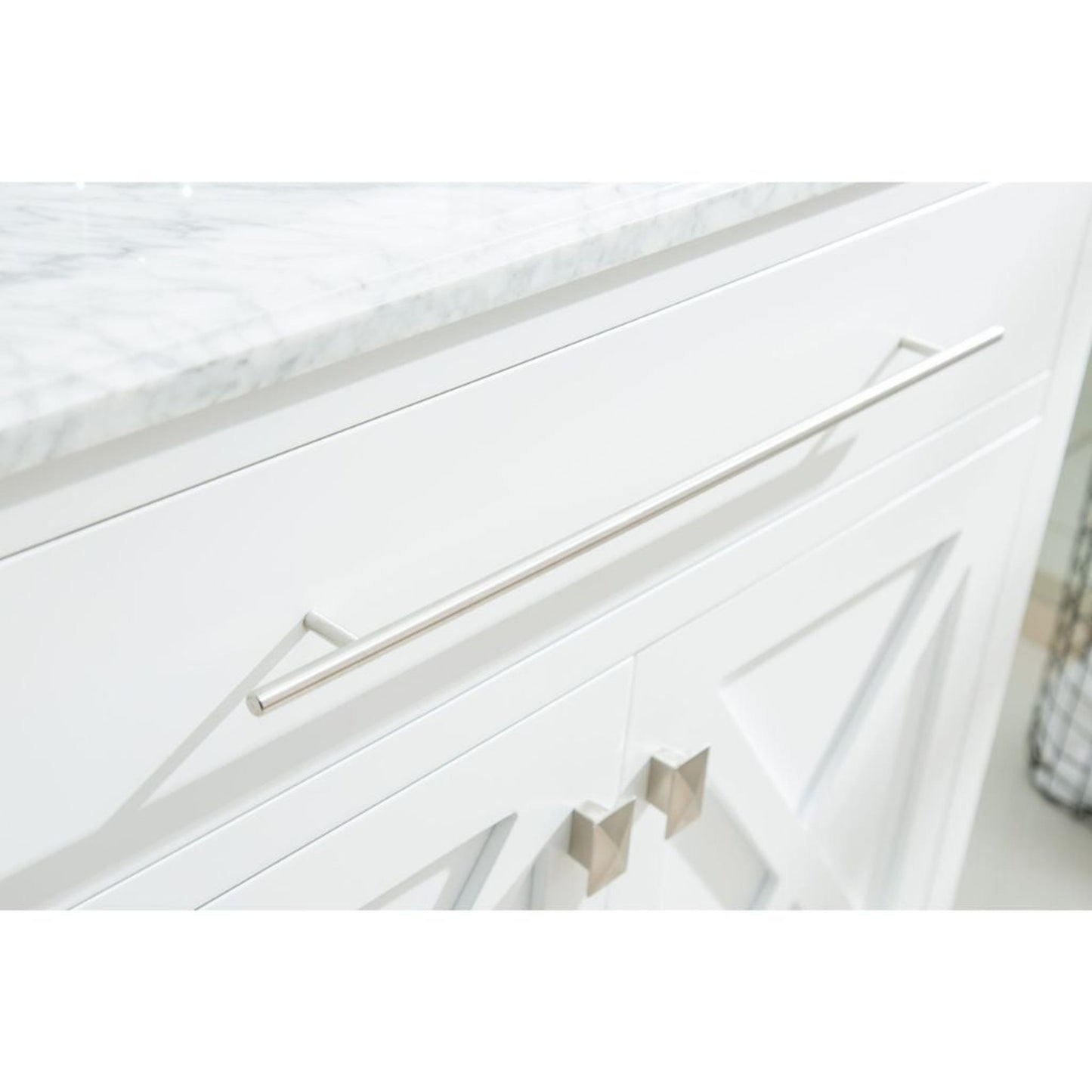 Laviva Wimbledon 36" White Vanity Base and White Quartz Countertop With Rectangular Ceramic Sink