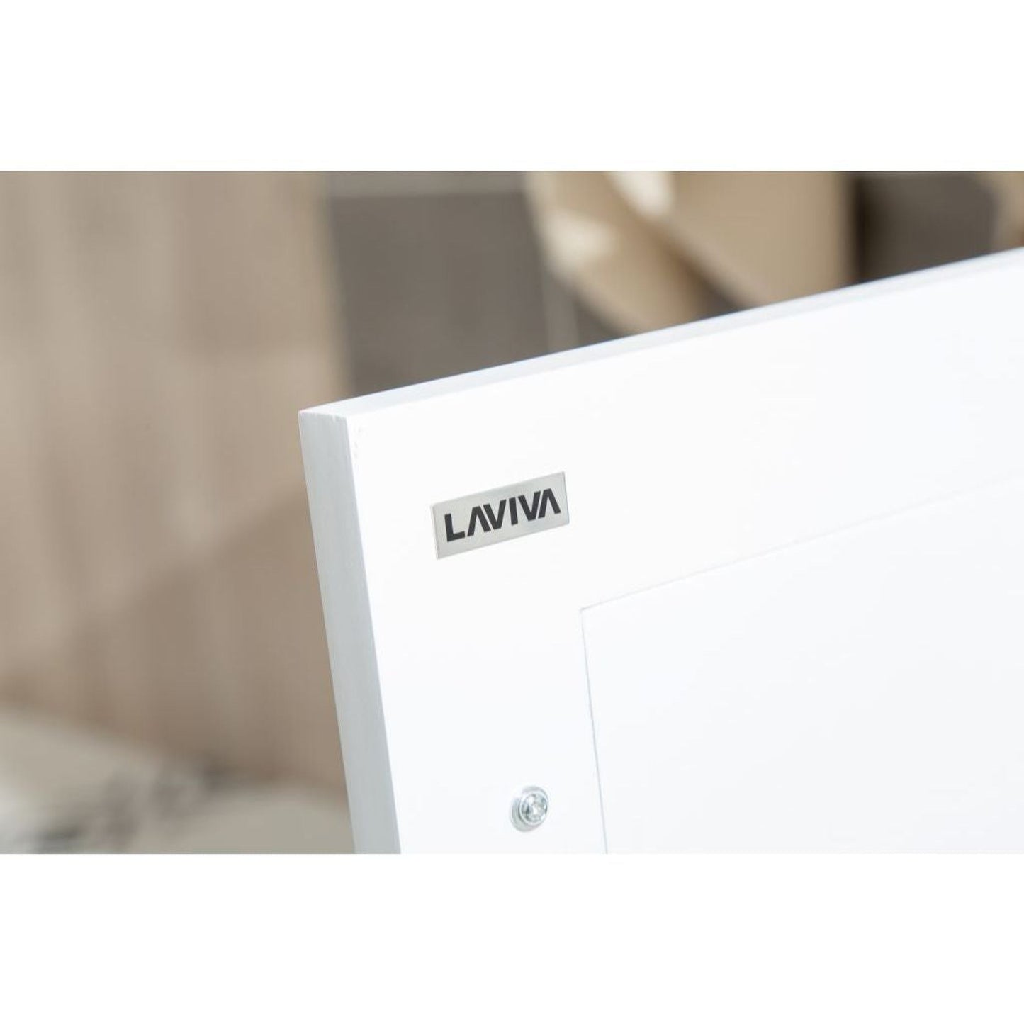 Laviva Wimbledon 60" White Vanity Base and Matte White Solid Surface Countertop With Double Integrated Sinks
