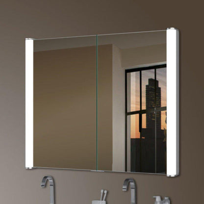 Lighted Impressions Ace 28" x 28" Square Framed Wall-Mounted LED Mirror Cabinet With IR Sensor & Glass Shelves