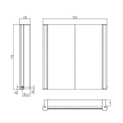 Lighted Impressions Ace 28" x 28" Square Framed Wall-Mounted LED Mirror Cabinet With IR Sensor & Glass Shelves