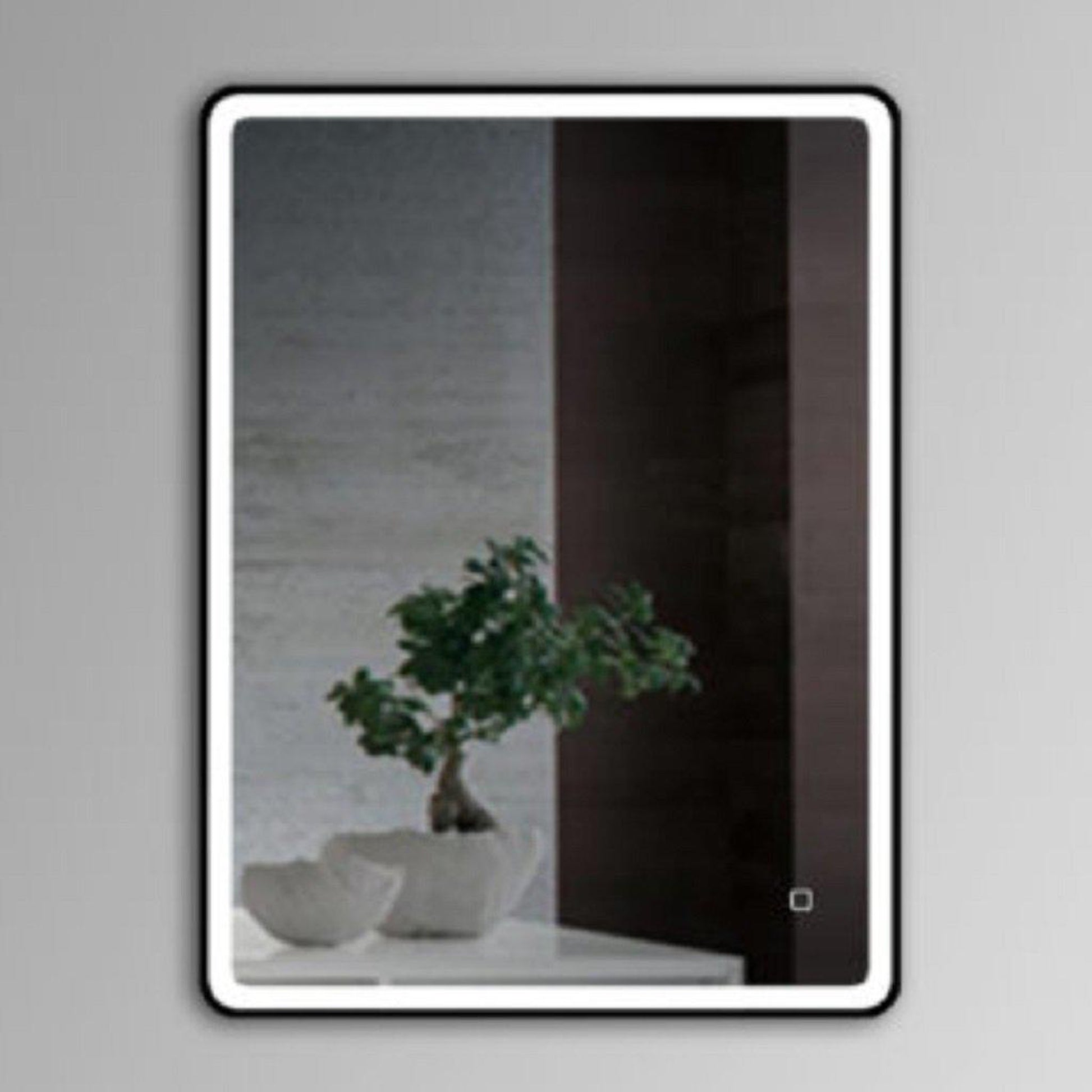 Lighted Impressions Belmar 30" x 36" Rectangular Framed Wall-Mounted LED Mirror With Dimmable Touch Sensor