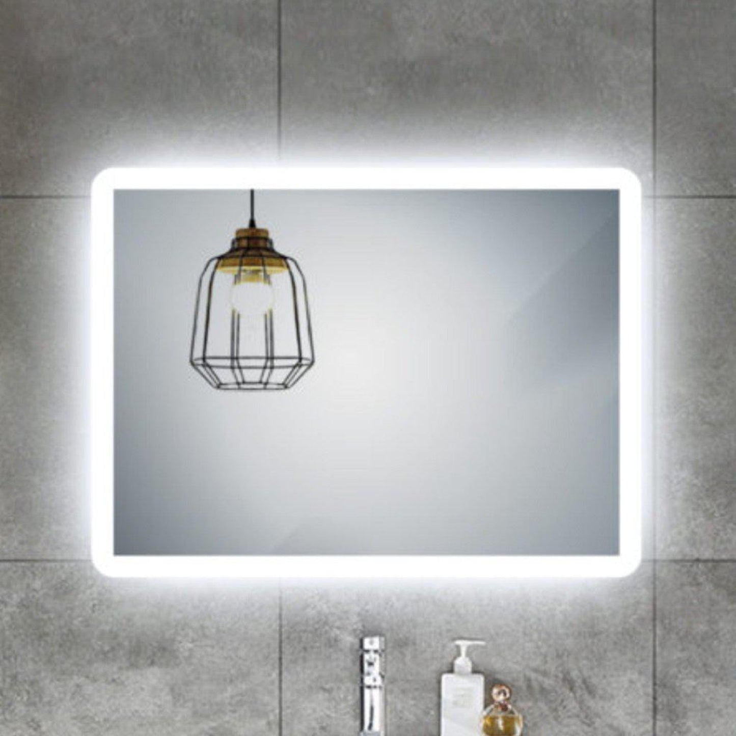 Lighted Impressions Blazer 32" x 24" Rectangular Frameless Wall-Mounted LED Mirror With 3-Section Rocker Switch