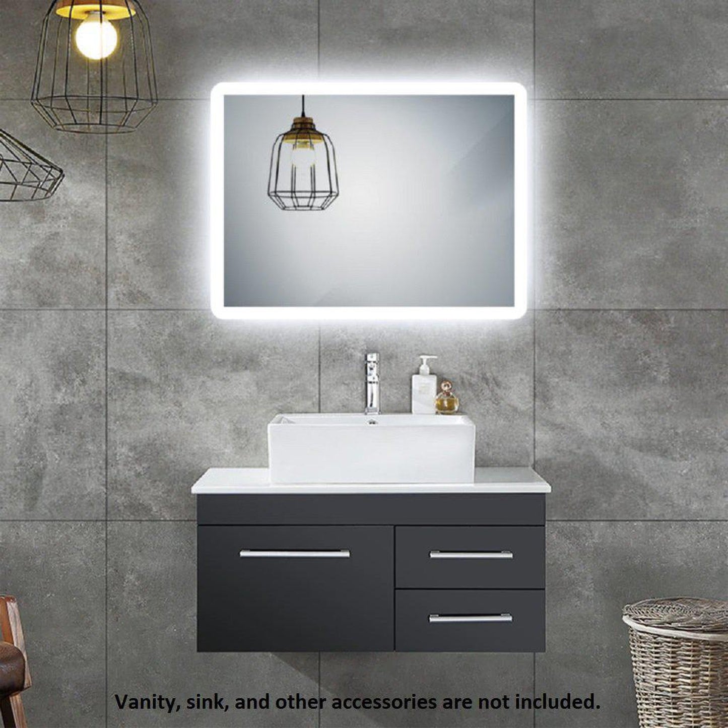 Lighted Impressions Blazer 32" x 24" Rectangular Frameless Wall-Mounted LED Mirror With 3-Section Rocker Switch
