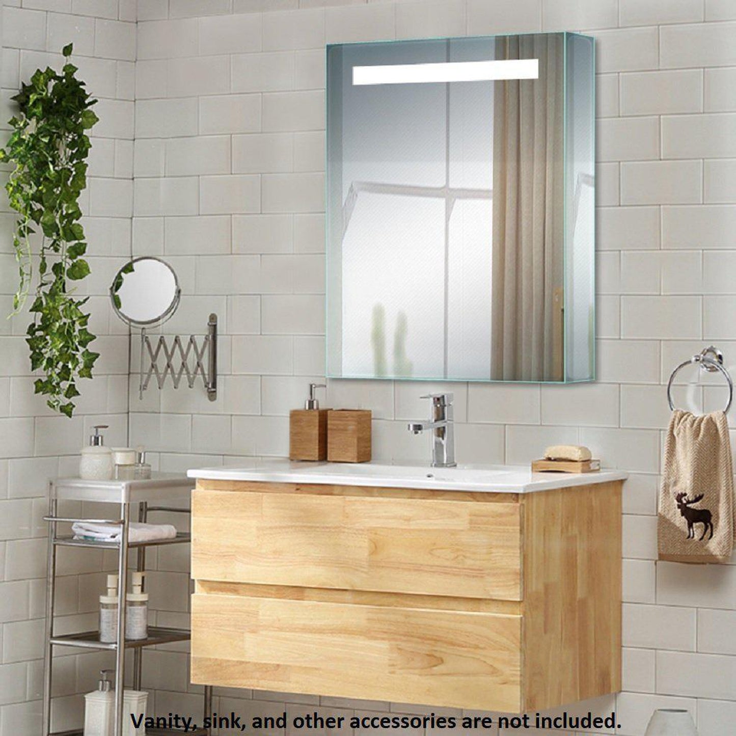 Lighted Impressions Espirit 18" x 26" Rectangular Framed Wall-Mounted LED Mirror Cabinet With Rocker Switch & Glass Shelves