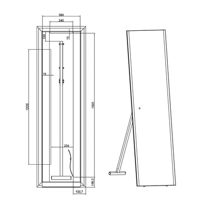 Lighted Impressions Grace 20" x 66" Rectangular Frameless Wall-Mounted / Freestanding LED Mirror With Dimmable Touch Sensor