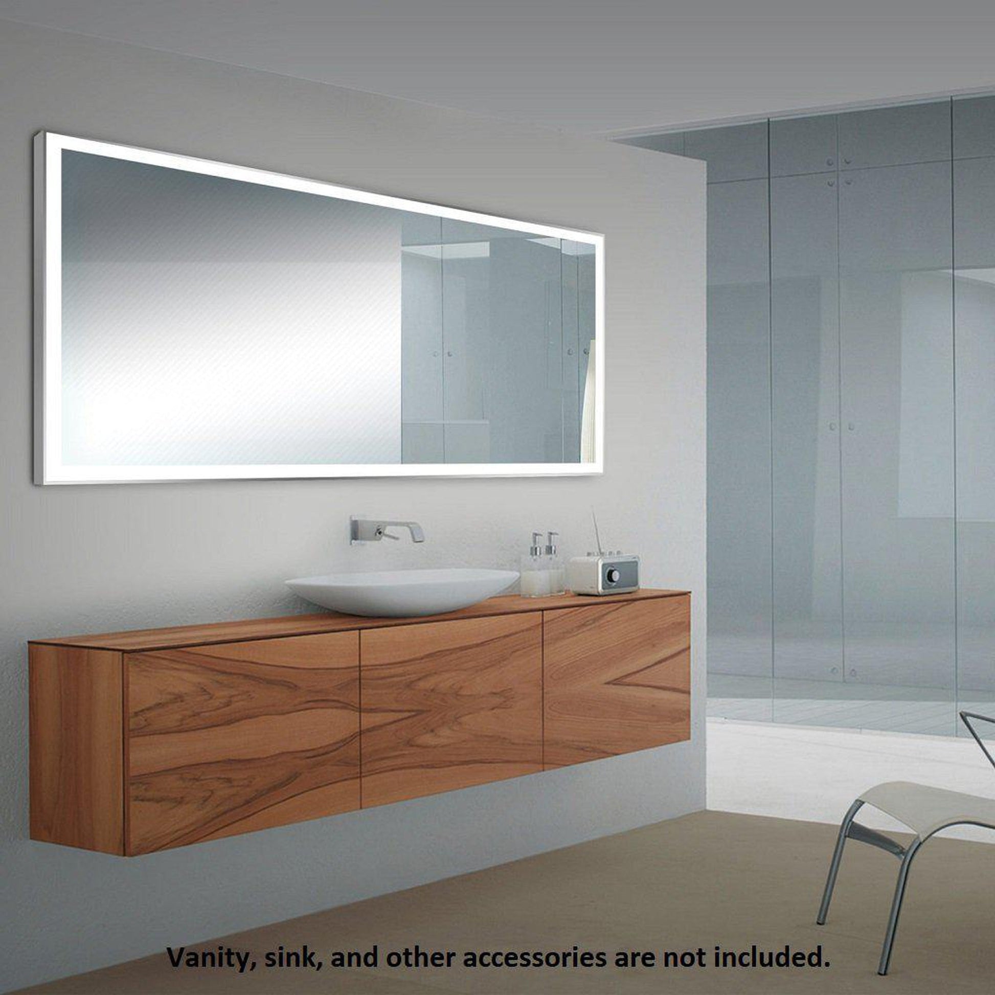 Lighted Impressions Laguna 47.25" x 23.625" Rectangular Frameless Wall-Mounted LED Mirror With 3-Section Rocker Switch