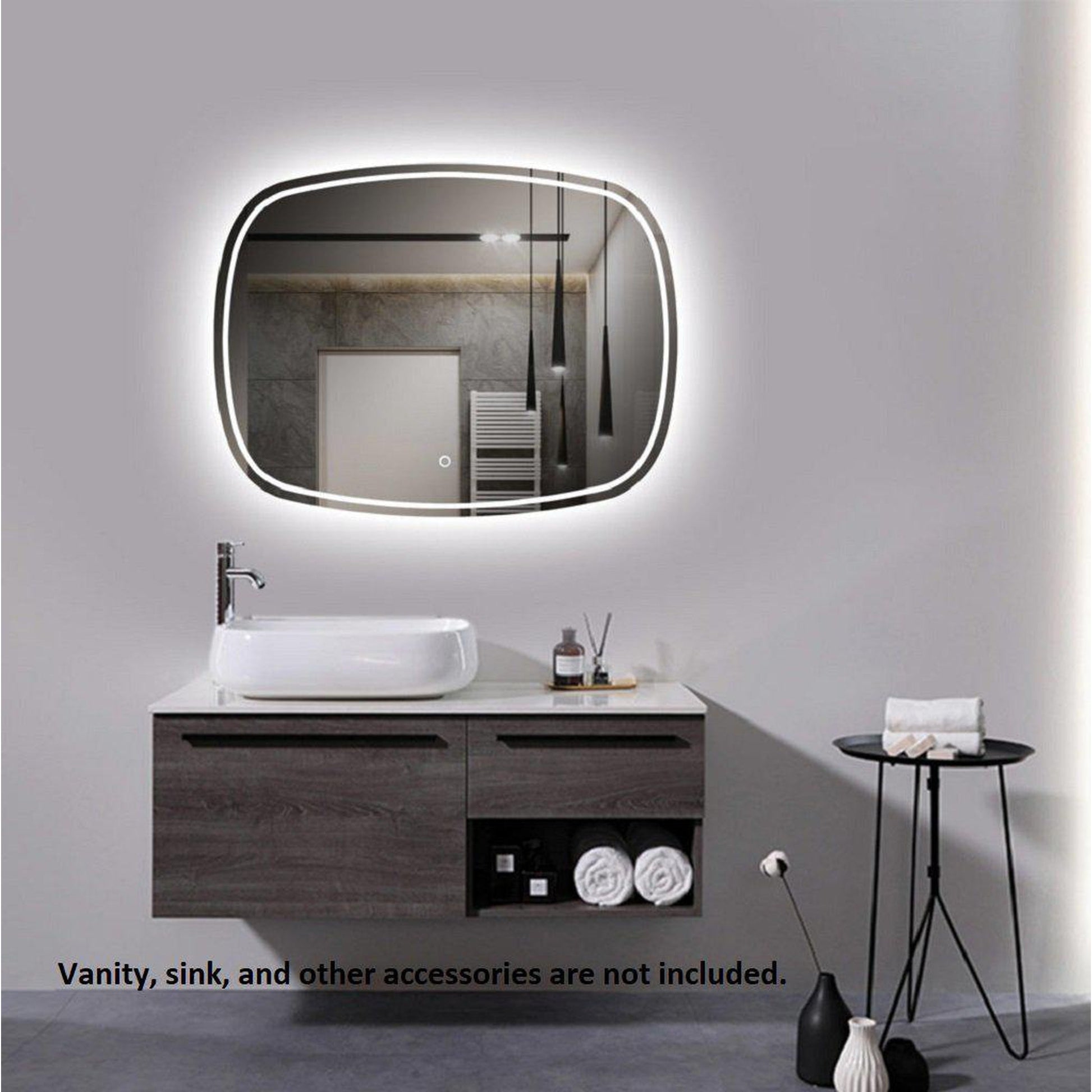 Lighted Impressions Magnum 32" x 24" Oval Frameless Wall-Mounted LED Mirror With Touch Sensor