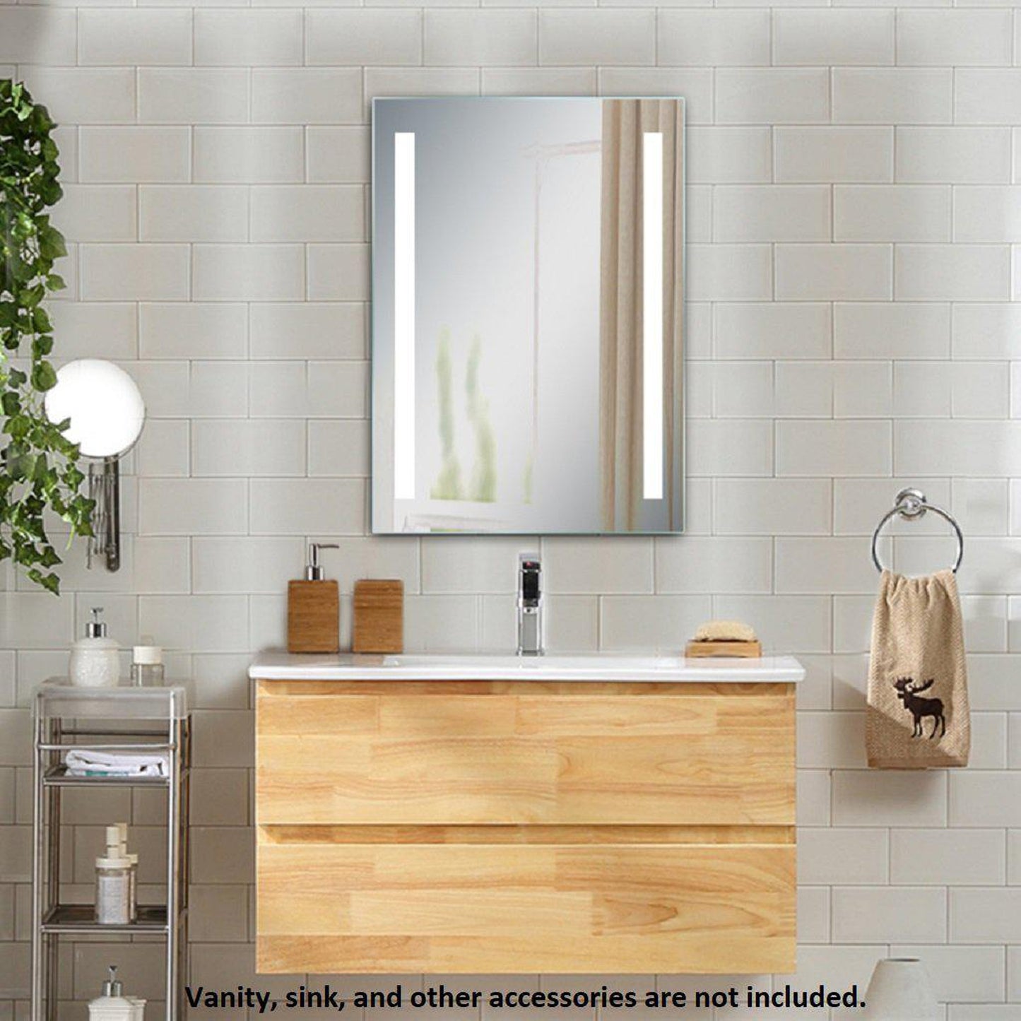 Lighted Impressions Maxx 20" x 28" Rectangular Frameless Wall-Mounted LED Mirror With 3-Way Rocker Switch