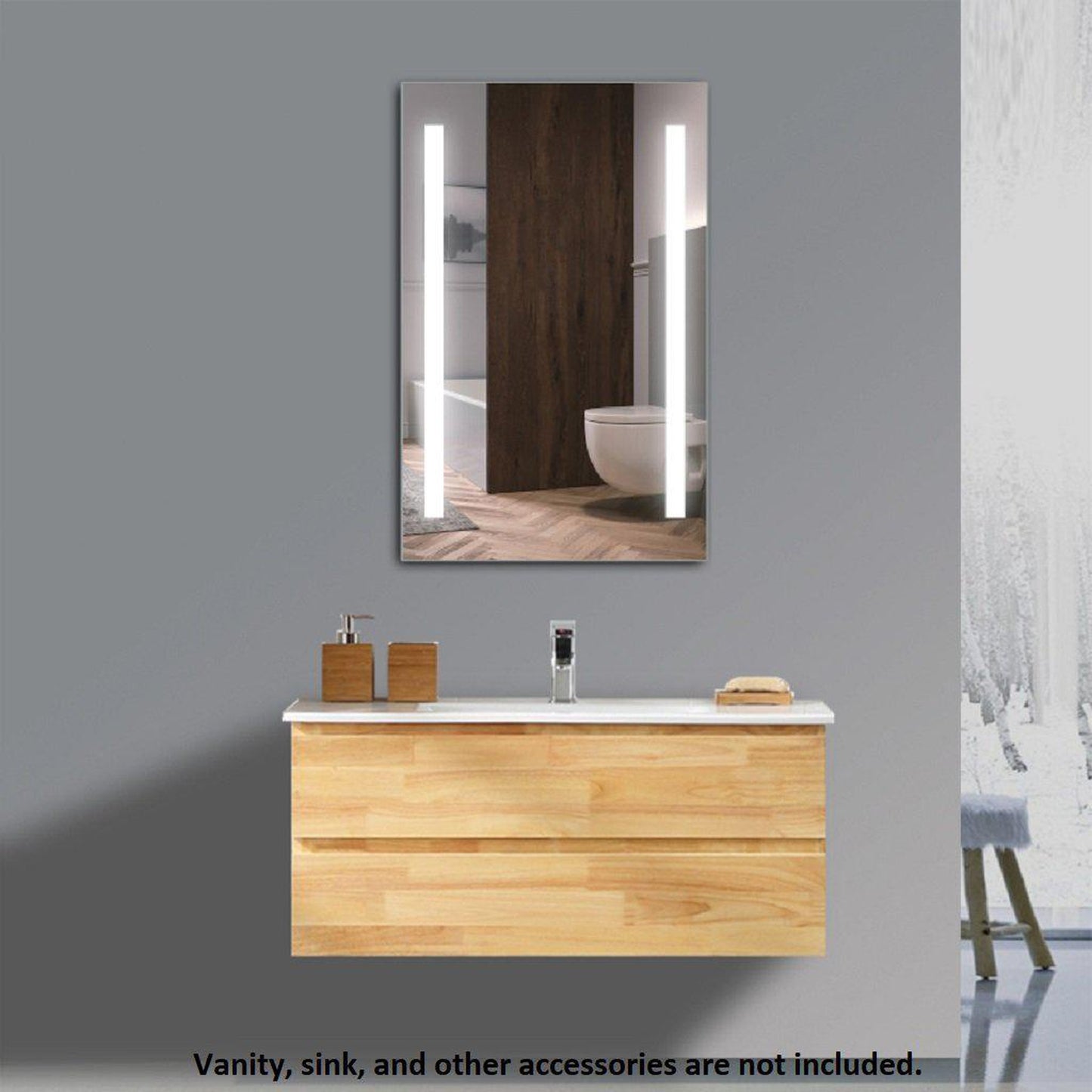 Lighted Impressions Mini Maxx 16" x 25" Rectangular Frameless Wall-Mounted LED Mirror With Rocker Switch