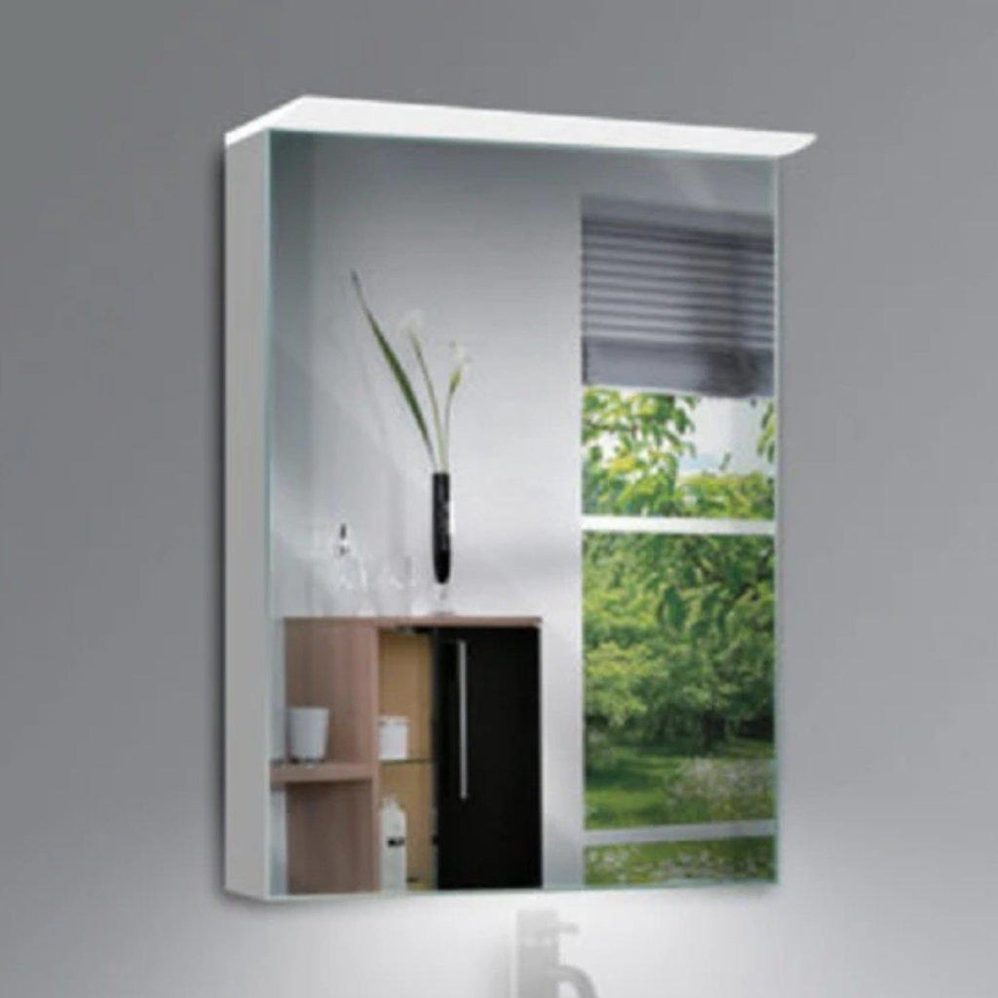 Lighted Impressions Paseo 20" x 28" Rectangular Framed Wall-Mounted LED Mirror Cabinet With IR Sensor & Glass Shelves