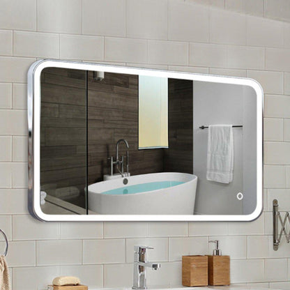 Lighted Impressions Saffron 32.5" x 19.687" Rectangular Framed Wall-Mounted LED Mirror With Touch Sensor