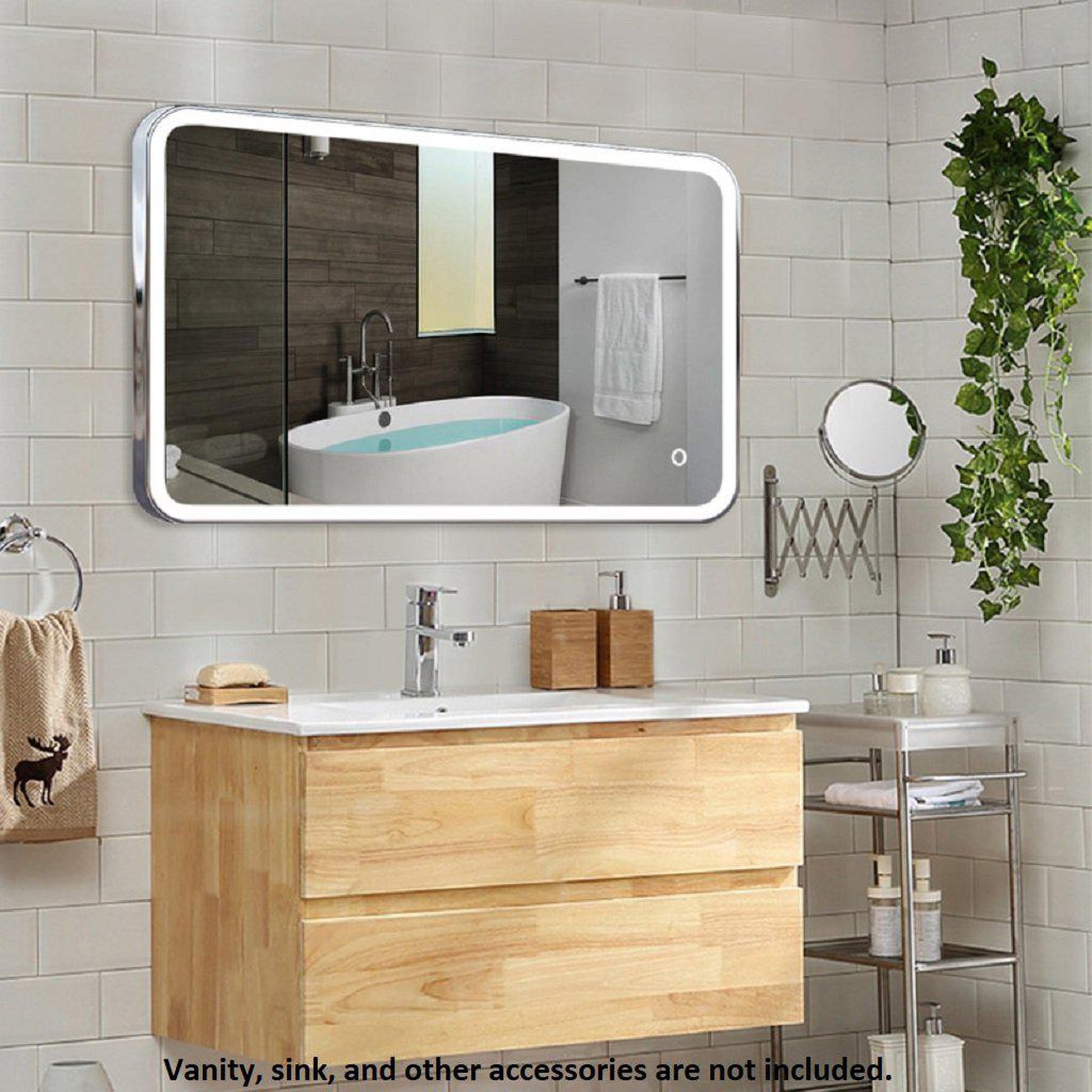 Lighted Impressions Saffron 32.5" x 19.687" Rectangular Framed Wall-Mounted LED Mirror With Touch Sensor