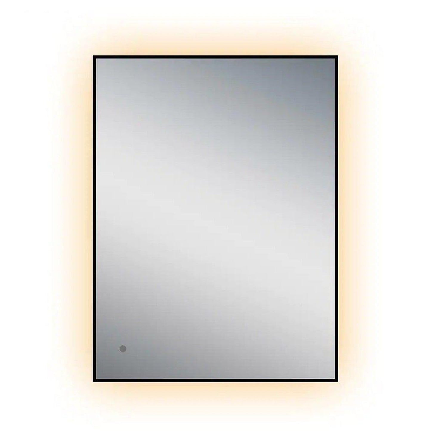 Lighted Impressions Shadows 24" x 32" Rectangular Framed Wall-Mounted LED Mirror With Dimmable Touch Sensor & Back Lighting
