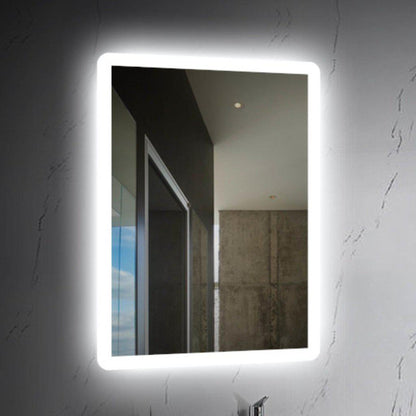 Lighted Impressions Stratus 20" x 28" Rectangular Frameless Wall-Mounted LED Mirror With 3-Section Rocker Switch