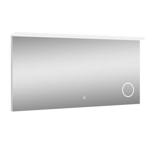 Lighted Impressions Transit 48" x 24" Rectangular Frameless Wall-Mounted LED Mirror With Touch Sensor, 3X Magnifier & Mirrored Sides