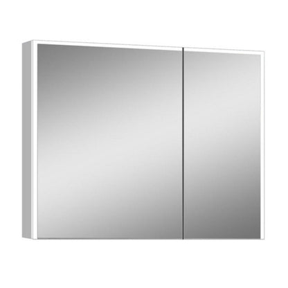 Lighted Impressions Vienna 32" x 28" Rectangular Framed Wall-Mounted LED Mirror Cabinet With IR Sensor, Glass Shelves & Bluetooth Speaker
