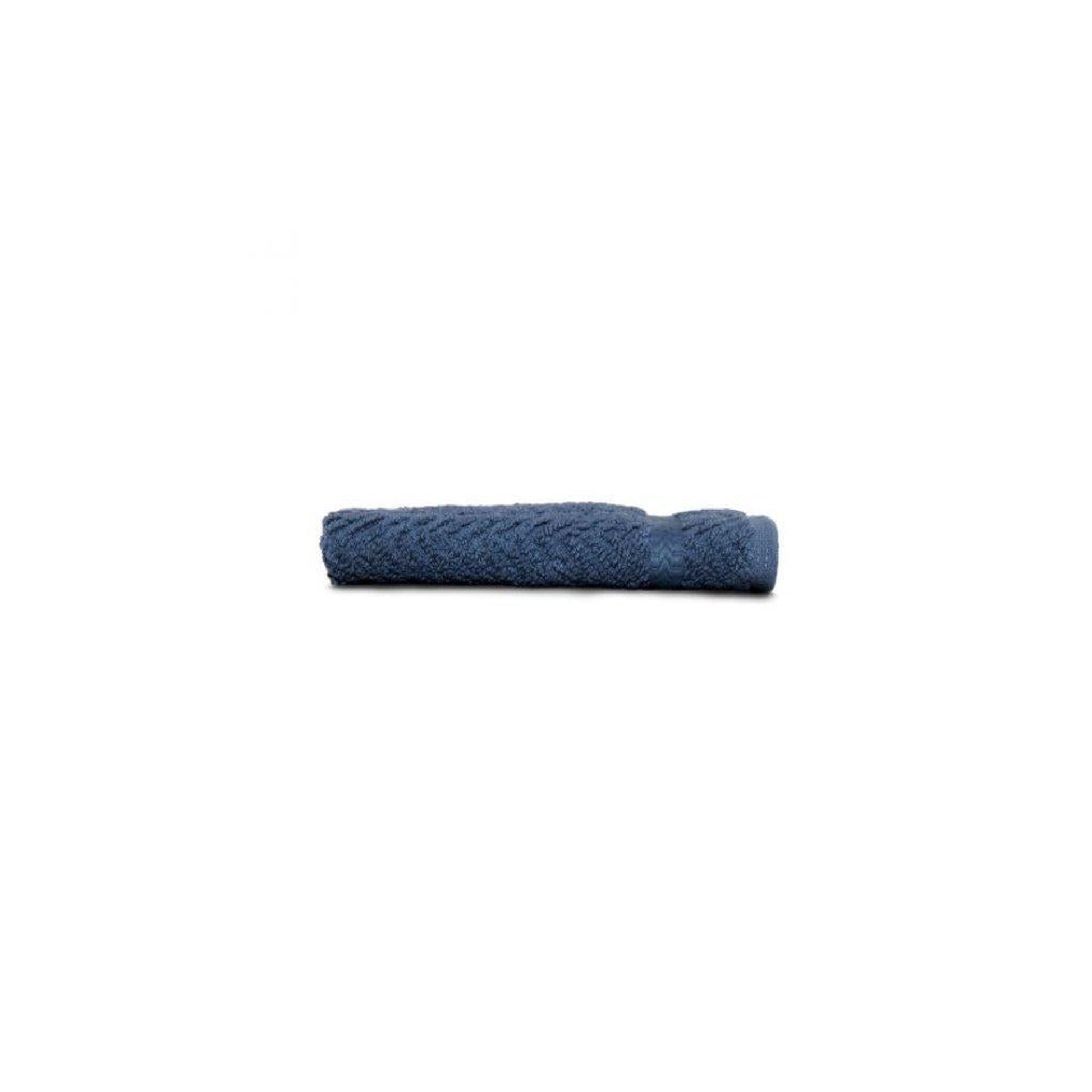 Linum Herringbone Turkish Cotton Midnight Blue Wash Cloth