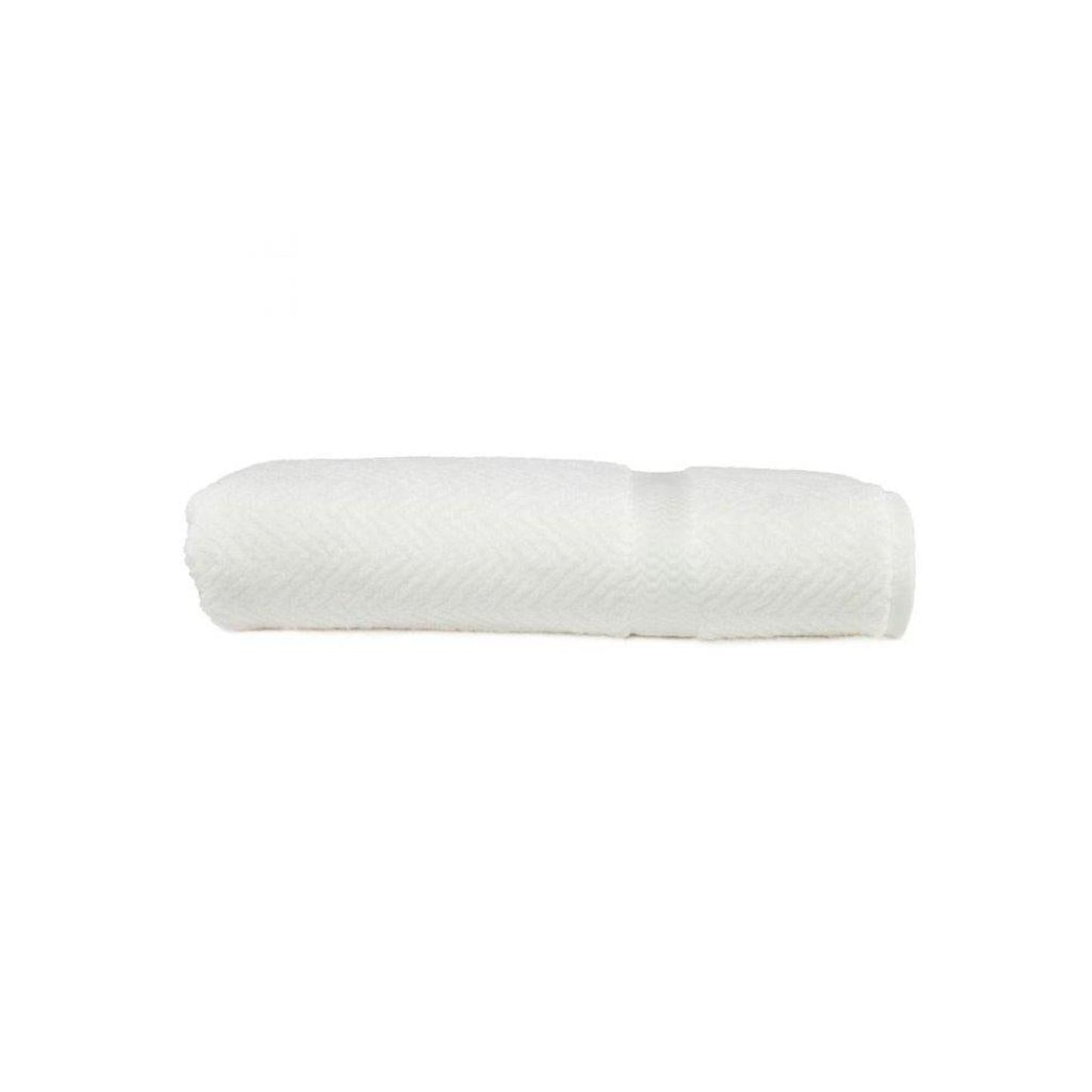 Linum Herringbone Turkish Cotton White Bath Towel