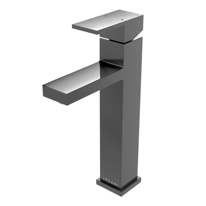 Lulani Santorini Single Handle Vessel Gun Metal Bathroom Faucet