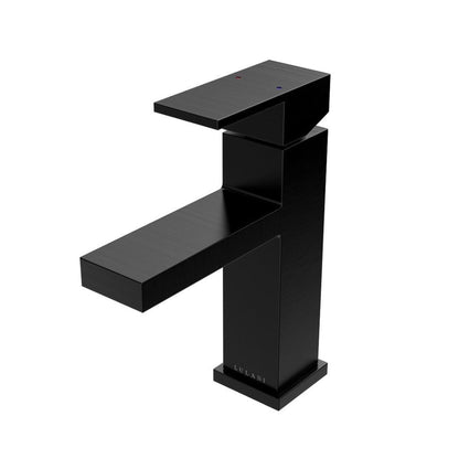 Lulani Santorini Single Hole Steel Black Bathroom Faucet