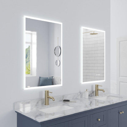 Luxaar Lucent 24" x 36" Wall-Mounted LED Vanity Mirror With Color Changer, Memory Dimmer & Defogger