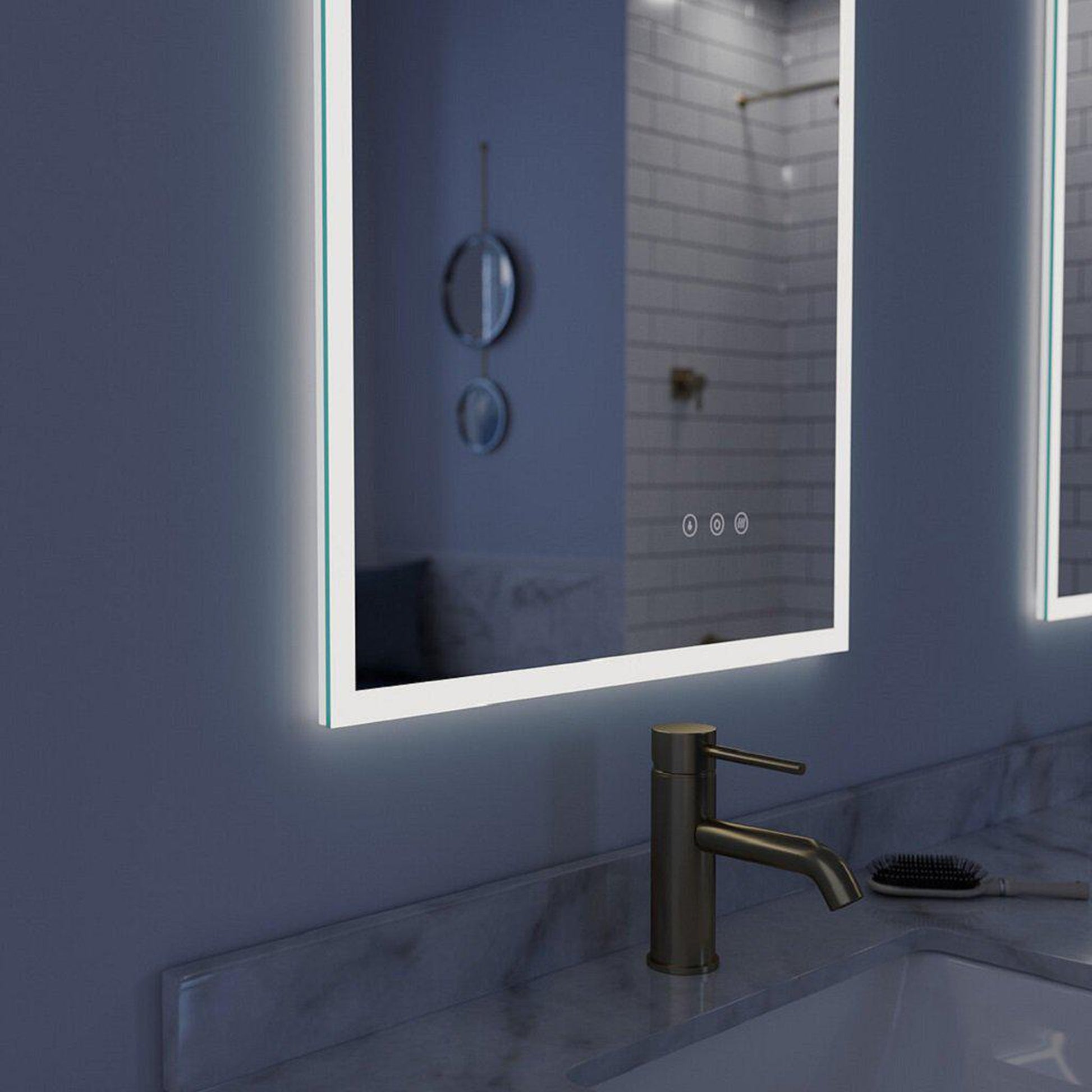 Luxaar Lucent 24" x 36" Wall-Mounted LED Vanity Mirror With Color Changer, Memory Dimmer & Defogger