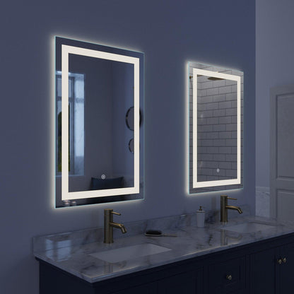Luxaar Lumina 24" x 36" LED Lighted Vanity Mirror With Built-in Dimmer & Anti-Fog