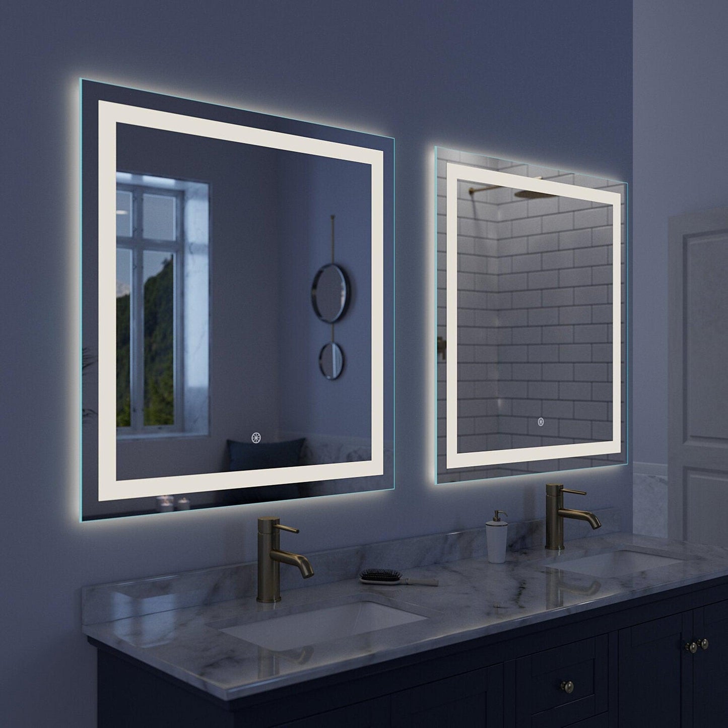 Luxaar Lumina 34" x 36" LED Lighted Vanity Mirror With Built-in Dimmer and Anti-Fog