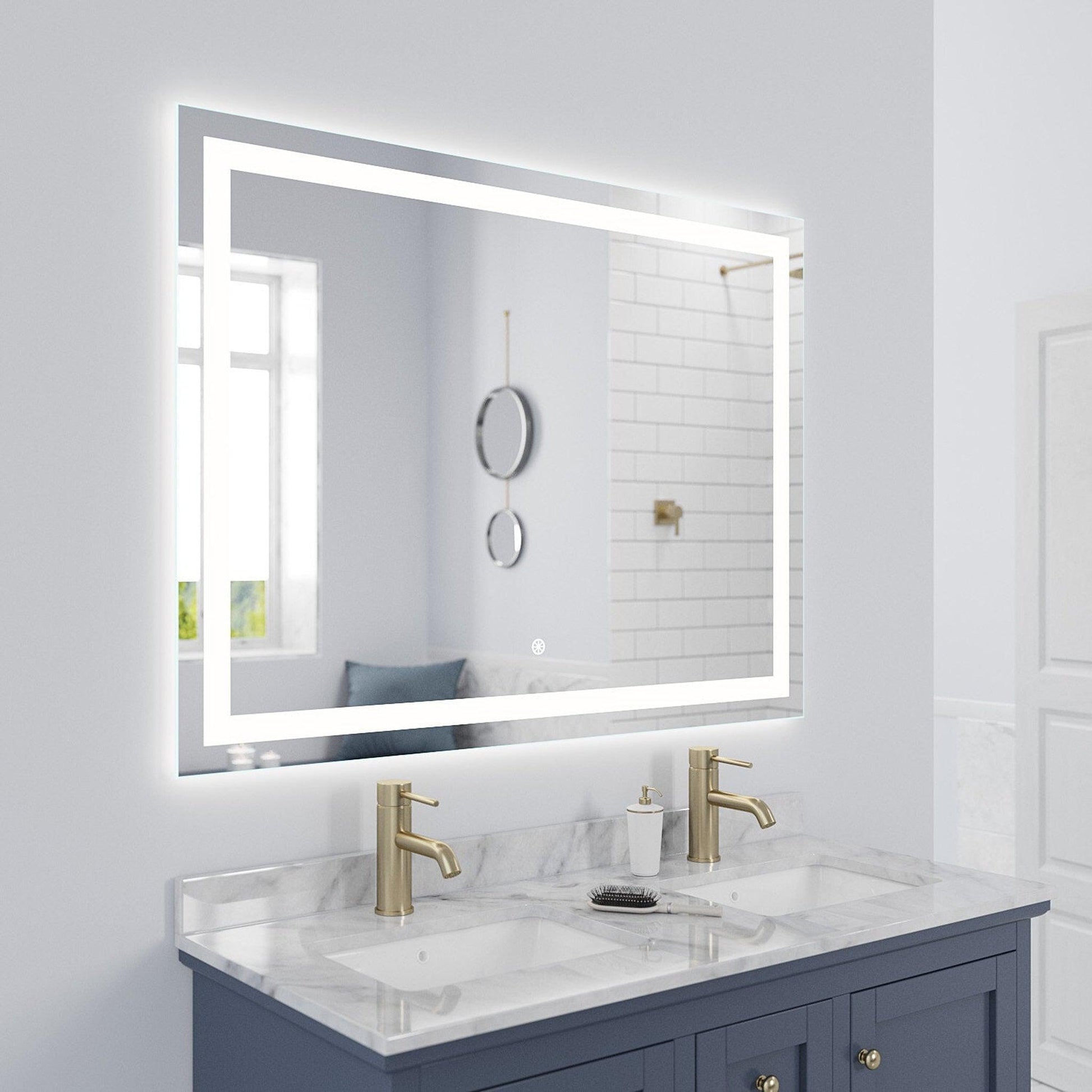 Luxaar Lumina 48" x 36" LED Lighted Vanity Mirror With Built-in Dimmer and Anti-Fog
