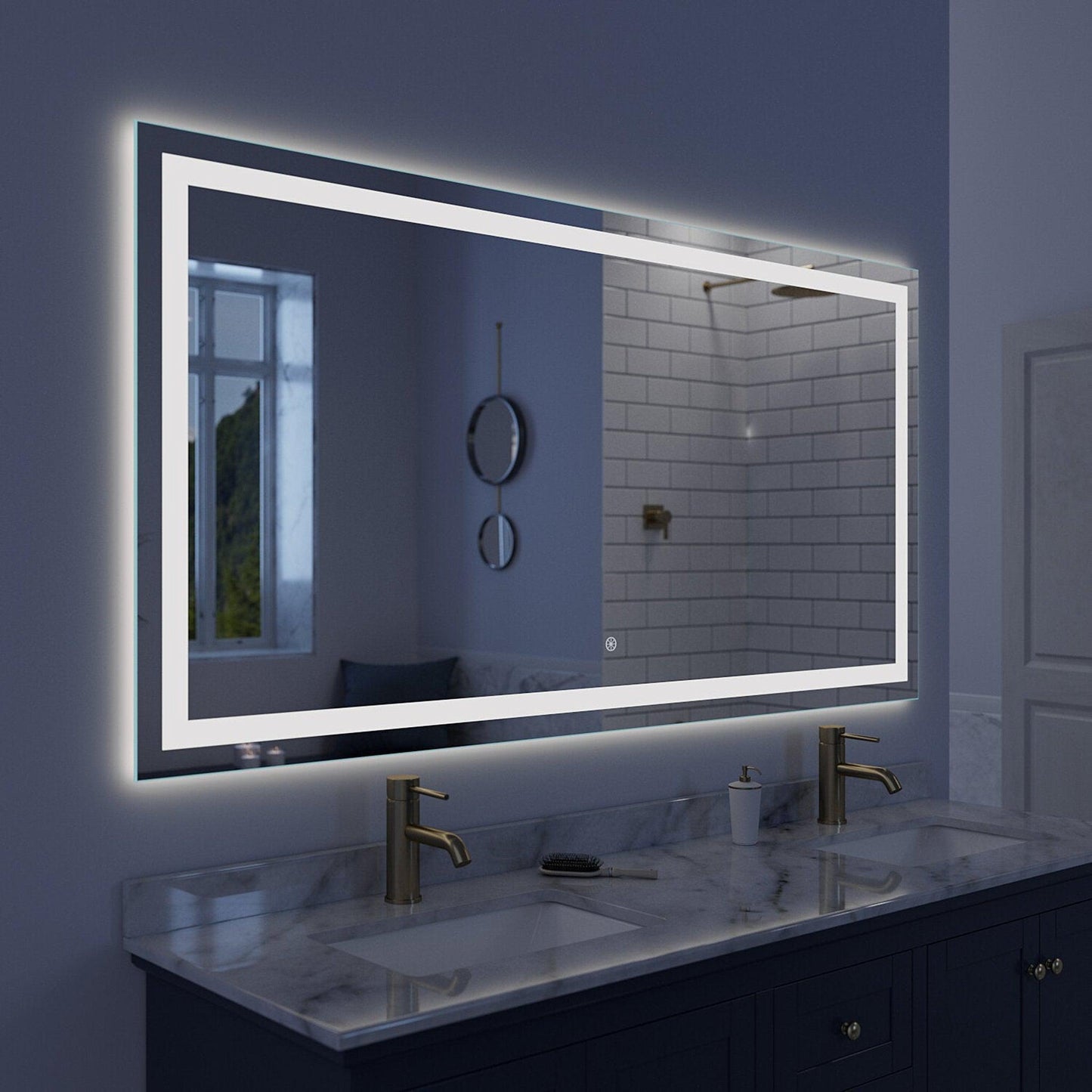 Luxaar Lumina 70" x 36" LED Lighted Vanity Mirror With Built-in Dimmer & Anti-Fog