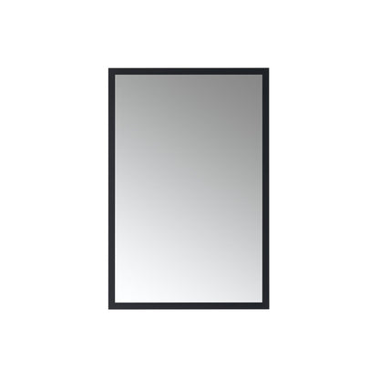 Luxaar Nuovo 24" x 36" Matte Black Wall-Mounted Framed Mirror