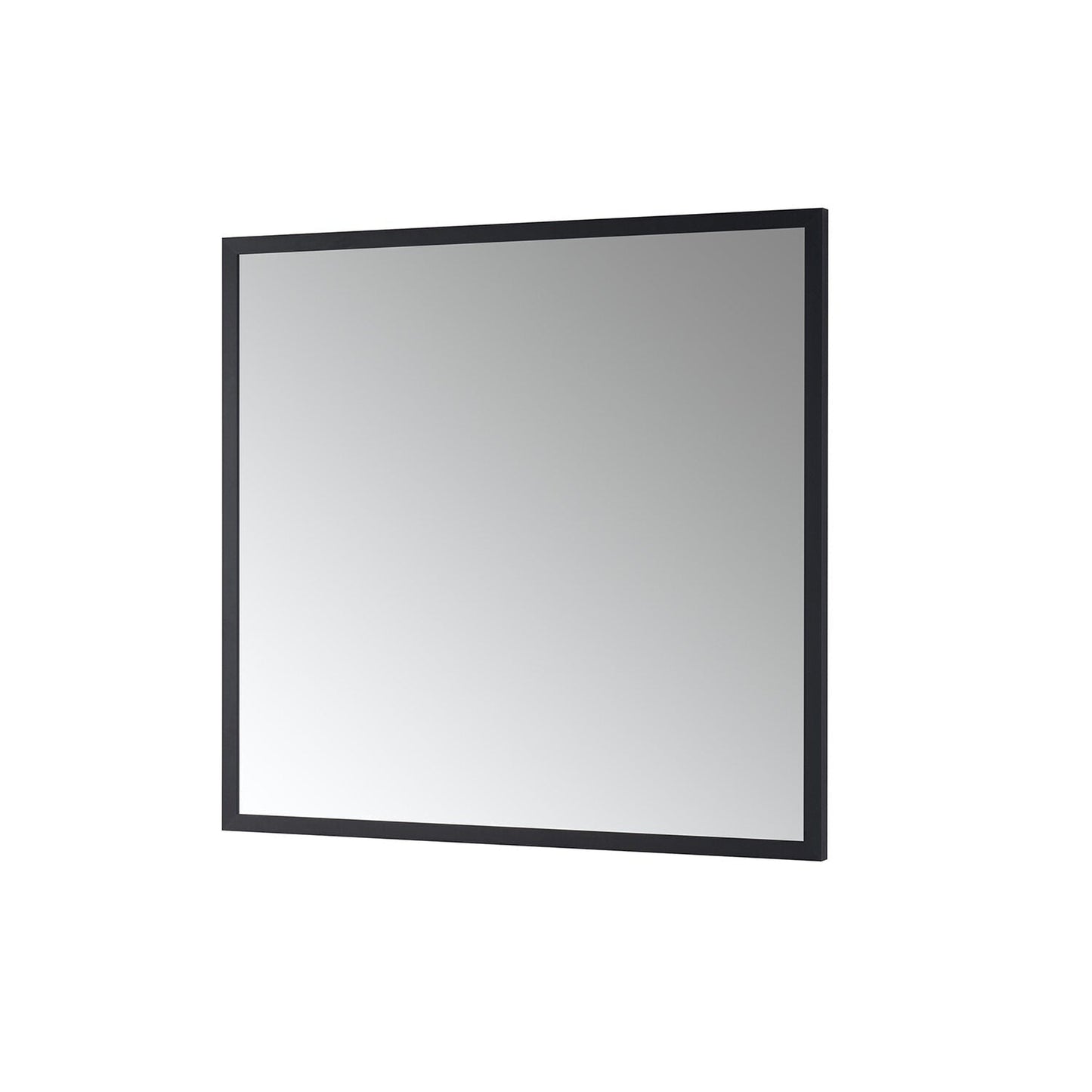 Luxaar Nuovo 34" x 36" Matte Black Wall-Mounted Framed Mirror