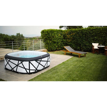 MSpa Premium Soho 73" x 27" 6-Person 132-Jet Square White Inflatable Indoor And Outdoor Hot Tub
