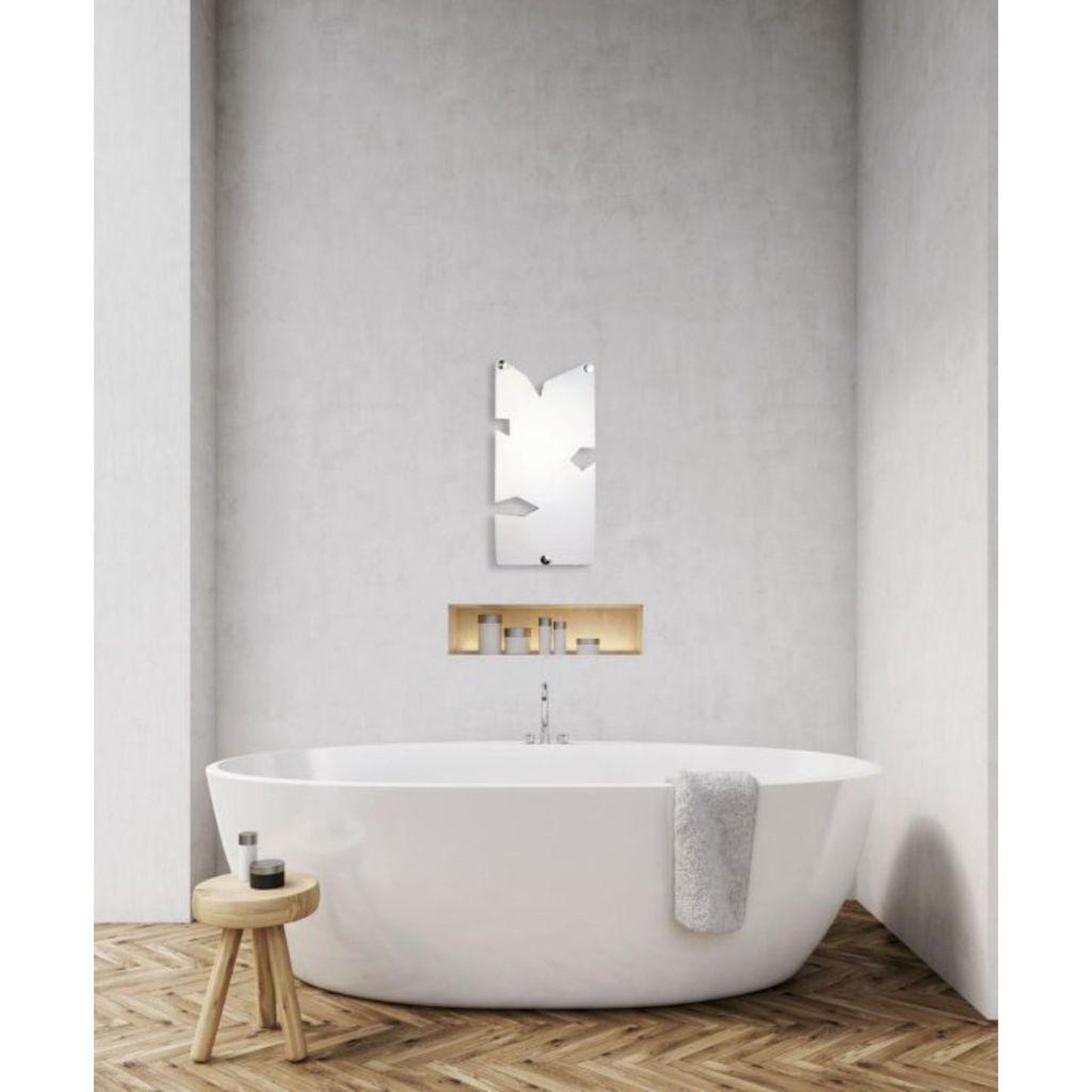 Maya Bath Moderno 12" x 25" White Ceramic Wall-Mounted Hardwired Electric Towel Warmer
