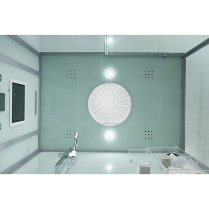 Maya Bath Platinum Anzio 57" x 37" x 88" 6-Jet Rectangle White Computerized Steam Shower Massage Bathtub With Sliding Door in Right Position