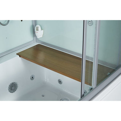 Maya Bath Platinum Catania 71" x 38" x 88" 33-Jet Rectangle White Computerized Steam Shower Massage Bathtub With Sliding Doors in Right Position