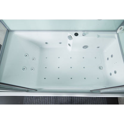 Maya Bath Platinum Catania 71" x 38" x 88" 33-Jet Rectangle White Computerized Steam Shower Massage Bathtub With Sliding Doors in Right Position