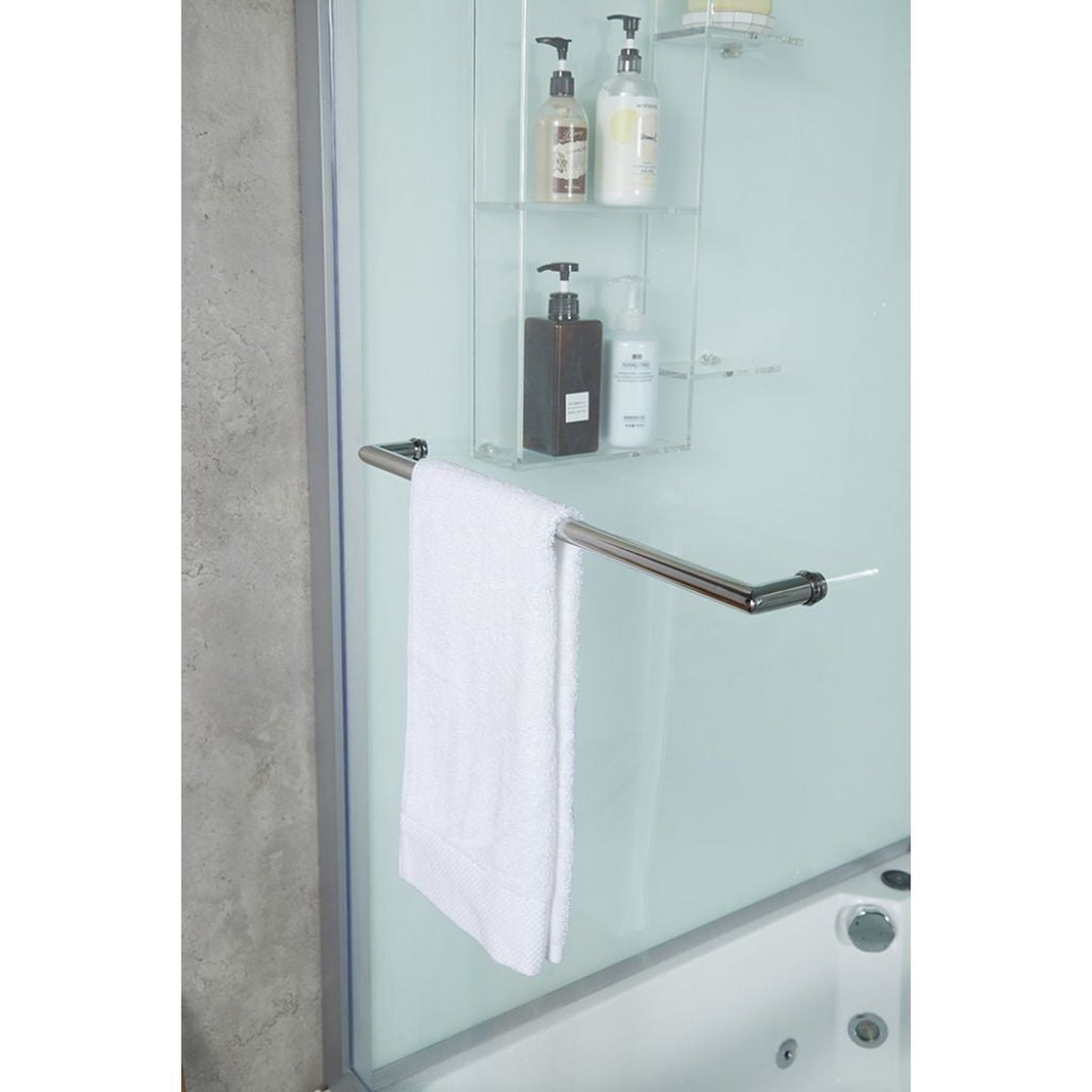 Maya Bath Platinum Catania 71" x 38" x 88" 33-Jet Rectangle White Computerized Steam Shower Massage Bathtub With Sliding Doors in Right Position