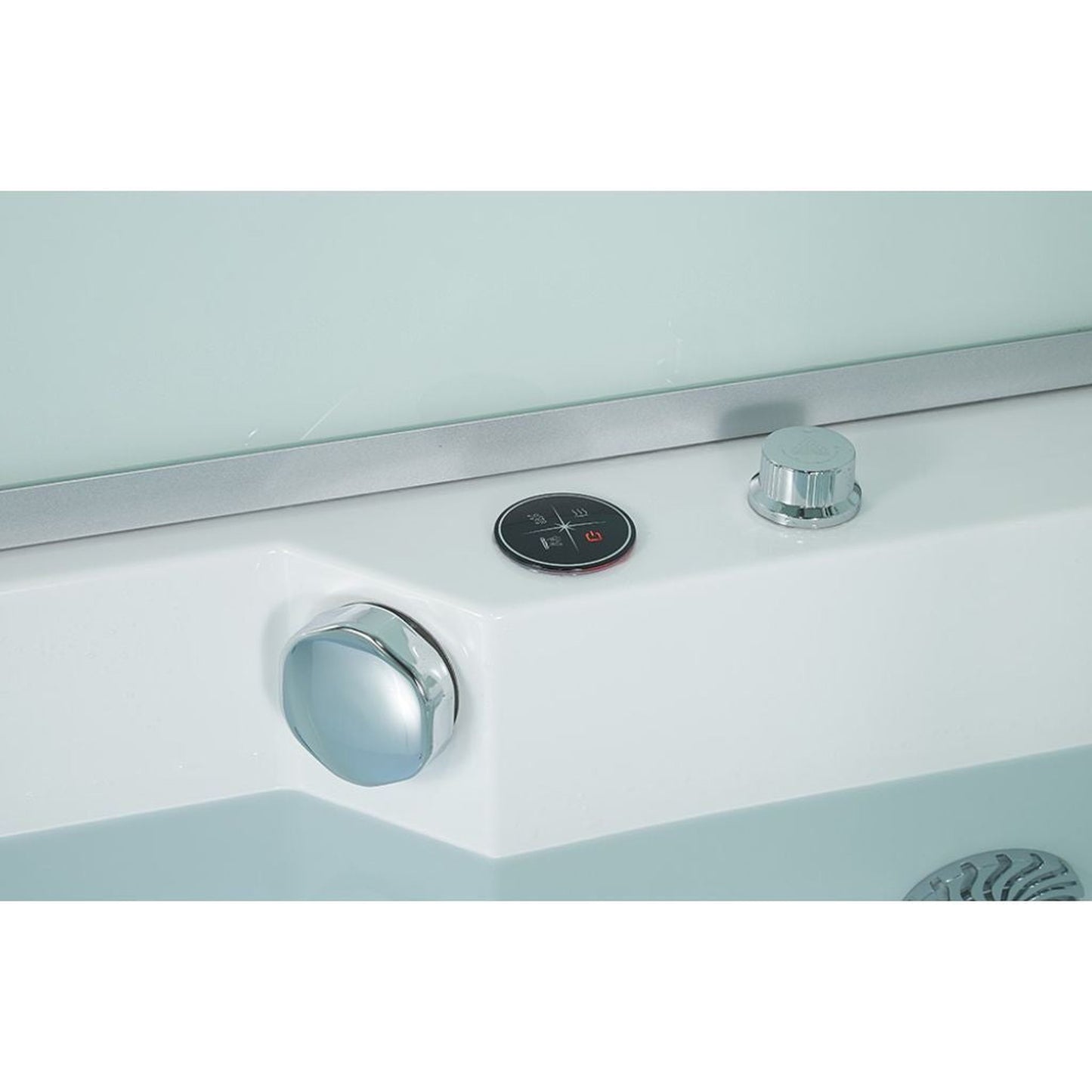 Maya Bath Platinum Catania 71" x 38" x 88" 33-Jet Rectangle White Computerized Steam Shower Massage Bathtub With Sliding Doors in Right Position