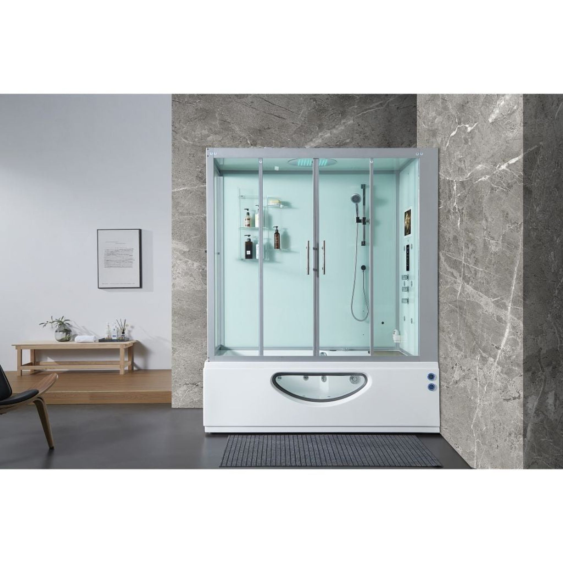 Maya Bath Platinum Catania Steam Shower - White / Right